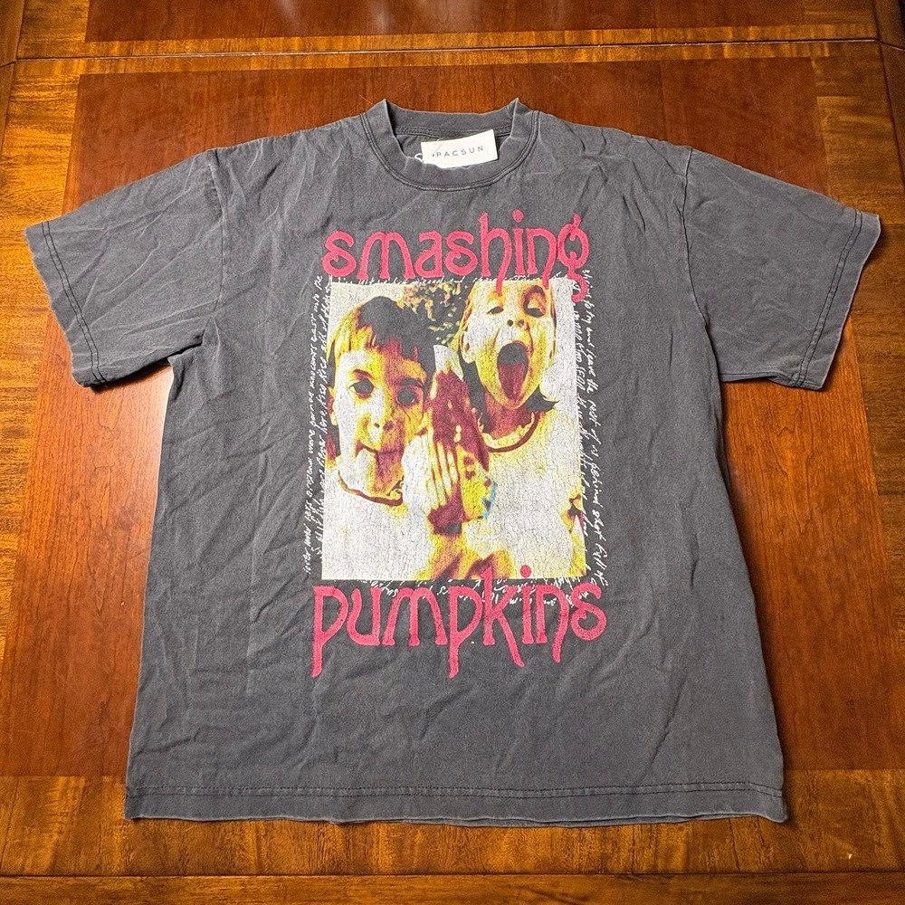 Smashing Pumpkins Siamese Dreams Album Double Sided Band T-Shirt Large Gray